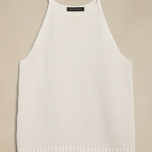 Banana Republic White Ribbed Sleeveless Tank Top - Picture 4 of 8